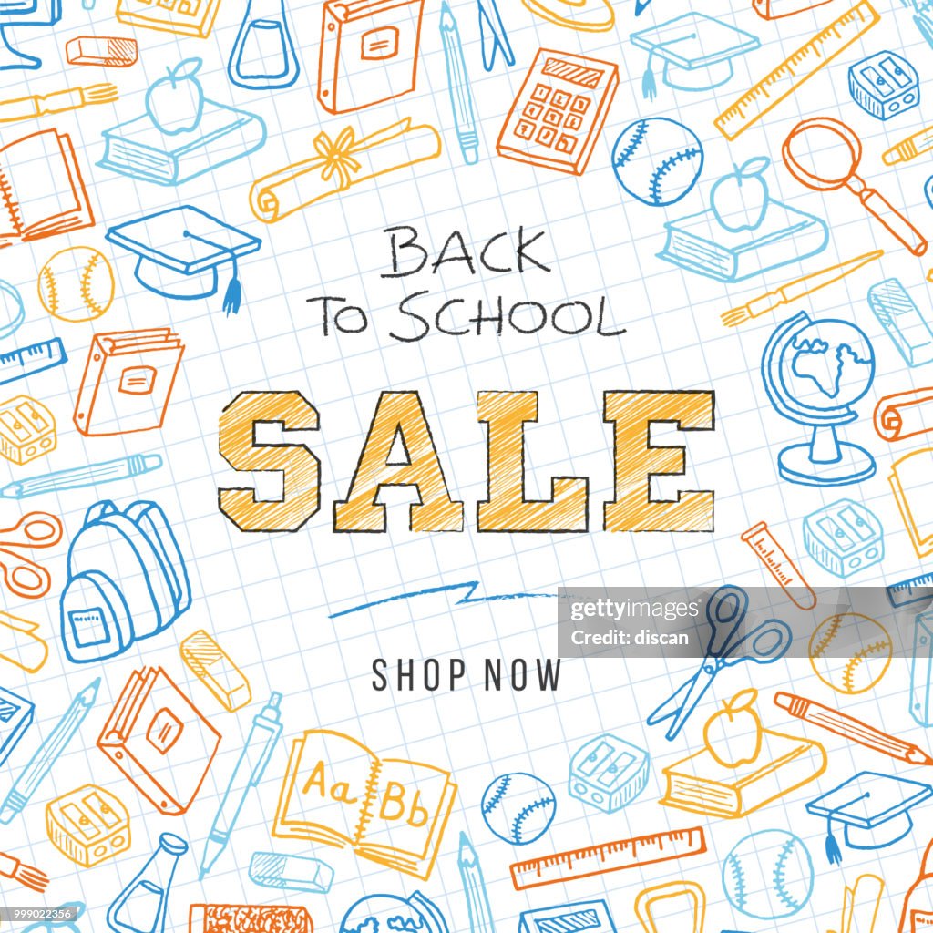 Back to school sale banner