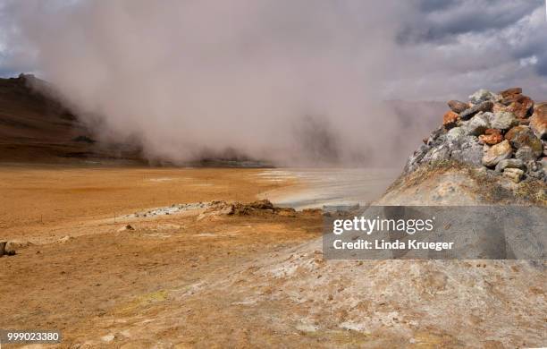 namafjall geothermal field, iceland - namafjall stock pictures, royalty-free photos & images