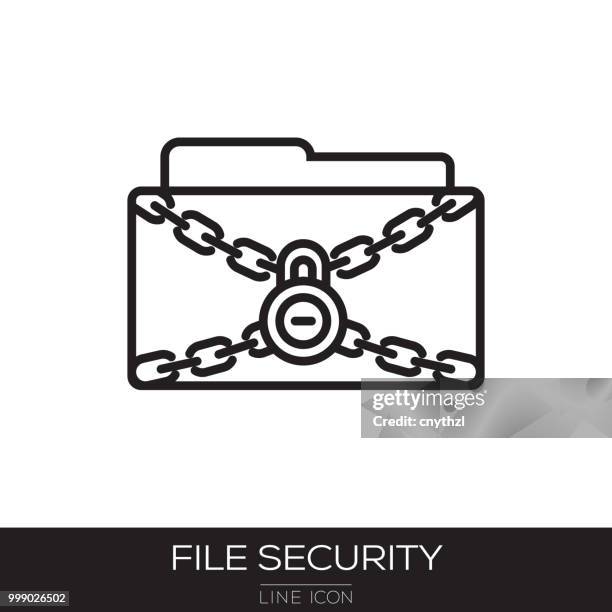 dateisymbol security line - cnythzl stock-grafiken, -clipart, -cartoons und -symbole