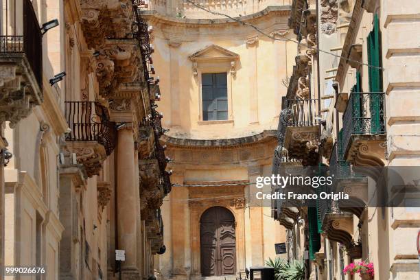 View of Nicolaci Palace, a place where the Tv series based on Inspector Montalbano was filmed on June 05, 2018 in Noto, Syracuse, Italy. Inspector...