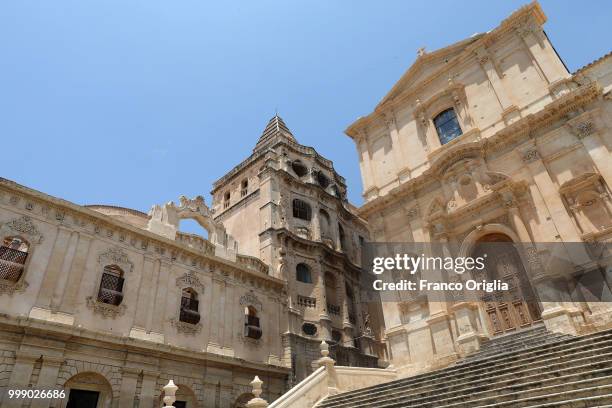 View of the Church of Saint Francis, a place where the Tv series based on Inspector Montalbano was filmed on June 05, 2018 in Noto, Syracuse, Italy....