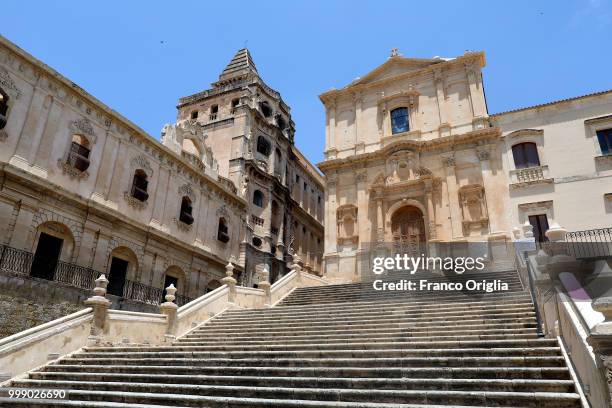 View of the Church of Saint Francis, a place where the Tv series based on Inspector Montalbano was filmed, on June 05, 2018 in Noto, Syracuse, Italy....