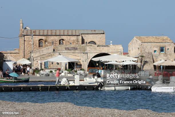 View of Marzamemi, a place where the Tv series based on Inspector Montalbano was filmed on June 05, 2018 in Marzamemi, Syracuse, Italy. Inspector...