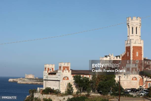 View of Castle Tafuri of Portopalo, a place where the Tv series based on Inspector Montalbano was filmed on June 05, 2018 in Portopalo di Capo...