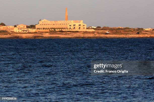 View of Penna kiln in Sampieri, a place where the Tv series based on Inspector Montalbano was filmed on June 05, 2018 in Sampieri, Ragusa, Italy....