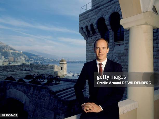 Portrait du prince Albert de Monaco en janvier 1990, Monaco.