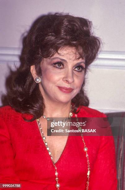 Portrait de Gina Lollobrigida le 24 février 1990 à Calcutta, Inde.