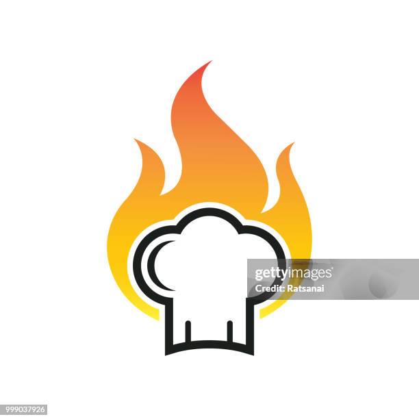 chef has - kitchen fire stock illustrations