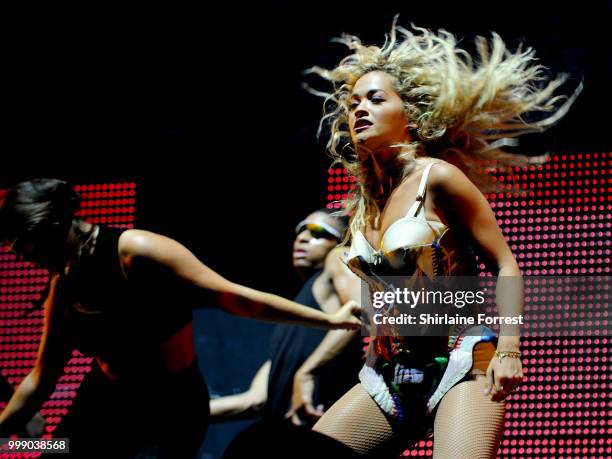 Rita Ora performs during Hits Radio Live at Manchester Arena on July 14, 2018 in Manchester, England.