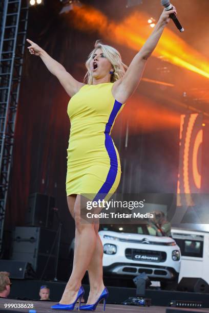 Beatrice Egli performs at the Radio B2 SchlagerHammer Open-Air-Festival at Hoppegarten on July 14, 2018 in Berlin, Germany.