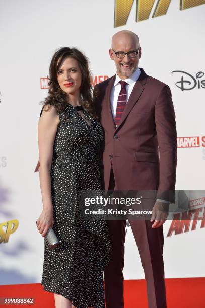 Director Peyton Reed and his wife attend the European Premiere of Marvel Studios "Ant-Man And The Wasp" at Disneyland Paris on July 14, 2018 in...