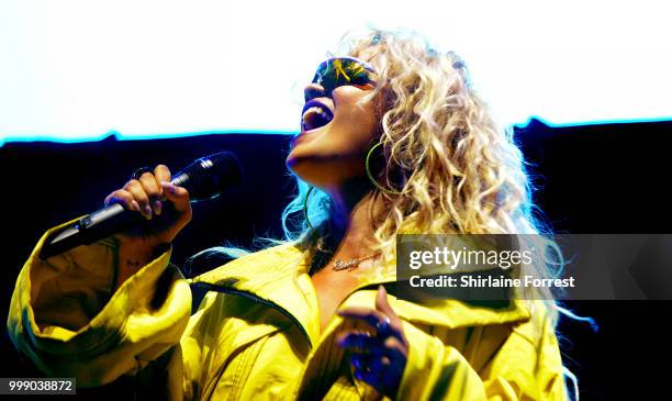 Rita Ora performs during Hits Radio Live at Manchester Arena on July 14, 2018 in Manchester, England.