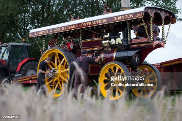 Picture of the Yorkshire Belle steam engine of the Fowler brand taken during the Historical Field Demonstration in Nordhorn, Germany, 11 August 2017....