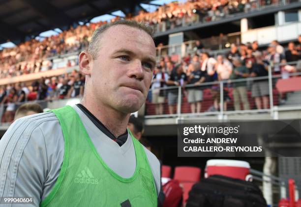 Wayne Rooney of DC United walks past the stands before the DC United against the Vancouver Whitecaps FC match in Washington DC on July 14, 2018.