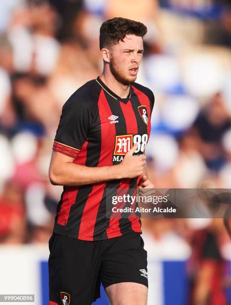 Jack Simpson of AFC Bournemouth reacts during Pre- Season friendly Match between Sevilla FC and AFC Bournemouth at La Manga Club on July 14, 2018 in...