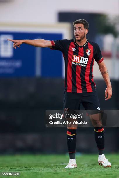 Dan Gosling of AFC Bournemouth reacts during Pre- Season friendly Match between Sevilla FC and AFC Bournemouth at La Manga Club on July 14, 2018 in...