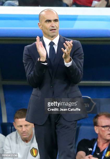 Coach of Belgium Roberto Martinez during the 2018 FIFA World Cup Russia Semi Final match between France and Belgium at Saint Petersburg Stadium on...