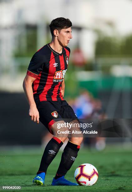 Emerson Hyndman of AFC Bournemouth controls the ball during Pre- Season friendly Match between Sevilla FC and AFC Bournemouth at La Manga Club on...