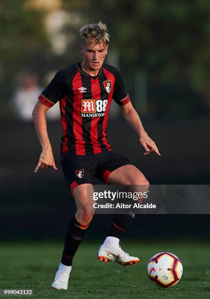 David Brooks of AFC Bournemouth controls the ball during Pre- Season friendly Match between Sevilla FC and AFC Bournemouth at La Manga Club on July...