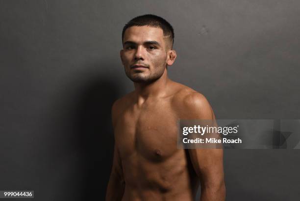 Mark De La Rosa poses for a post fight portrait during the UFC Fight Night event inside CenturyLink Arena on July 14, 2018 in Boise, Idaho.