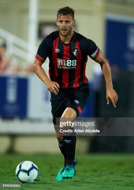 Simon Francis of AFC Bournemouth controls the ball during Pre- Season friendly Match between Sevilla FC and AFC Bournemouth at La Manga Club on July...