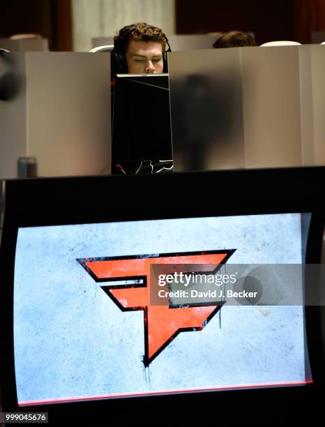 Gamer Adrian "Haxete" Blom of team FaZe Clan plays "PlayersUnknown's Battlegrounds" as he competes in the PUBG Pan-Continental tournament during the...