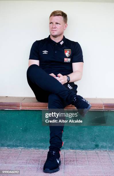 Head coach Eddie Howe of AFC Bournemouth looks on prior to the start Pre- Season friendly Match between Sevilla FC and AFC Bournemouth at La Manga...