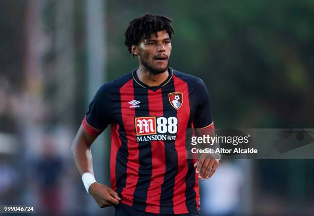 Tyrone Mings of AFC Bournemouth reacts during Pre- Season friendly Match between Sevilla FC and AFC Bournemouth at La Manga Club on July 14, 2018 in...