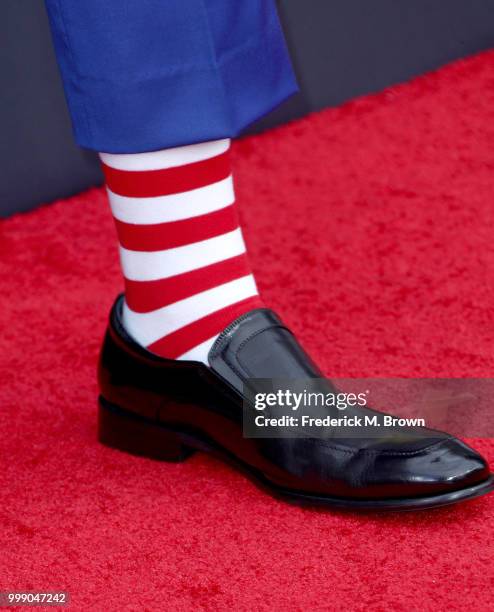 Chris Distefano, shoe and sock detail, attends the Comedy Central Roast of Bruce Willis at Hollywood Palladium on July 14, 2018 in Los Angeles,...