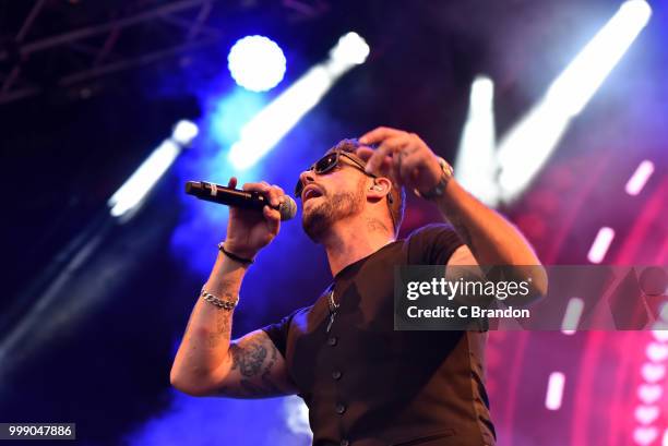 Keith Duffy of Boyzone performs on stage at Kew The Music at Kew Gardens on July 14, 2018 in London, England.