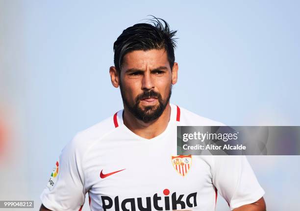 Manuel Agudo 'Nolito' of Sevilla FC reacts during Pre- Season friendly Match between Sevilla FC and AFC Bournemouth at La Manga Club on July 14, 2018...