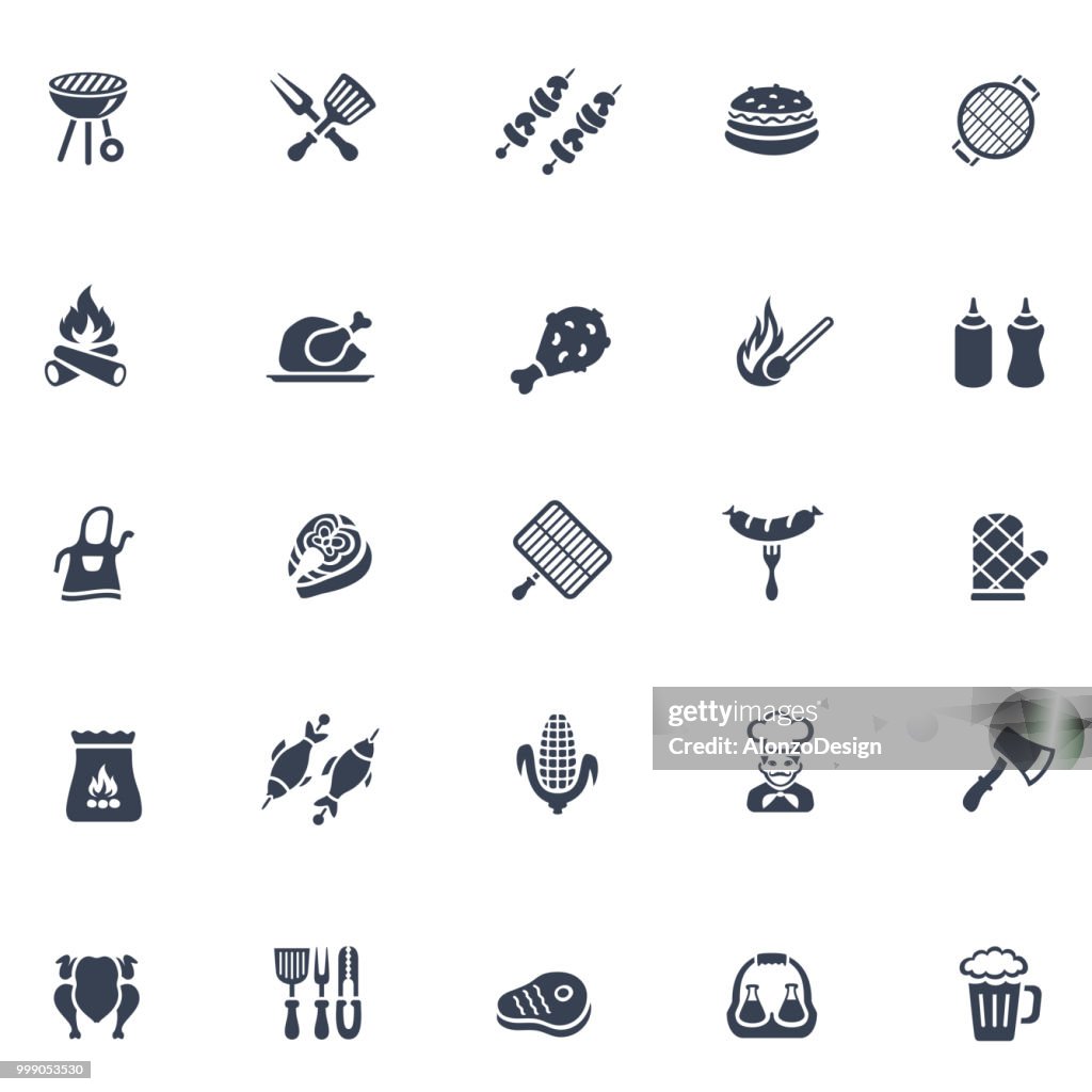 BBQ Barbecue Grill Icons