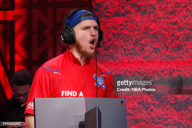 Lets Get It Ramo of Pistons Gaming Team reacts during the game against Celtics Crossover Gaming during Day 3 of the NBA 2K - The Ticket tournament on...