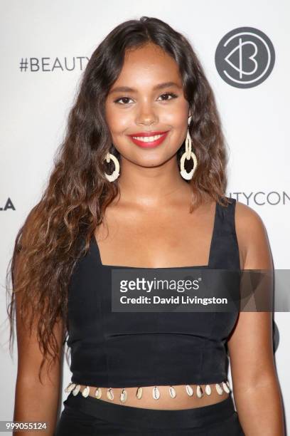 Alisha Boe attends the Beautycon Festival LA 2018 at the Los Angeles Convention Center on July 14, 2018 in Los Angeles, California.