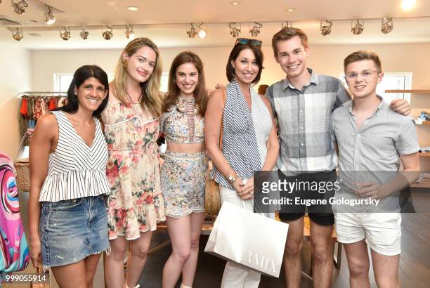 Tracey Lomrantz Lester, Sarah Bray, Alison Bruhn, Fletcher Kasell, and Tanner Richie attend the INTERMIX x Hamptons Magazine Shopping Event at...