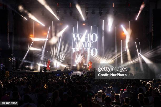 Danish Band Who Made Who perfoms at at MELT Festival 2018 in Ferropolis, Germany on July 14, 2018.