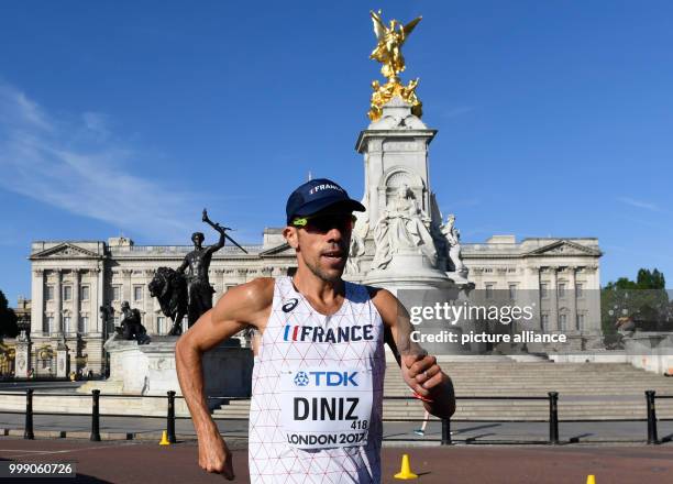 French athlete Yohann Diniz competes in the 50 kilometer marathon at the IAAF London 2017 World Athletics Championships in London, United Kingdom, 13...