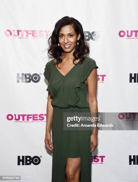 Actress Rekha Sharma arrives at the 2018 Outfest Los Angeles premiere of "Daddy Issues" at the DGA Theater on July 14, 2018 in Los Angeles,...