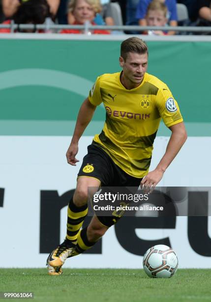 Dortmund's Lukasz Piszczek plays the ball during the German Soccer Association Cup first-round soccer match between 1. FC Rielasingen-Arlen and...