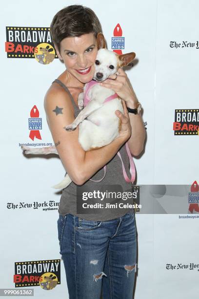Jenn Colella attends the 20th Anniversary Of Broadway Barks at Shubert Alley on July 14, 2018 in New York City.