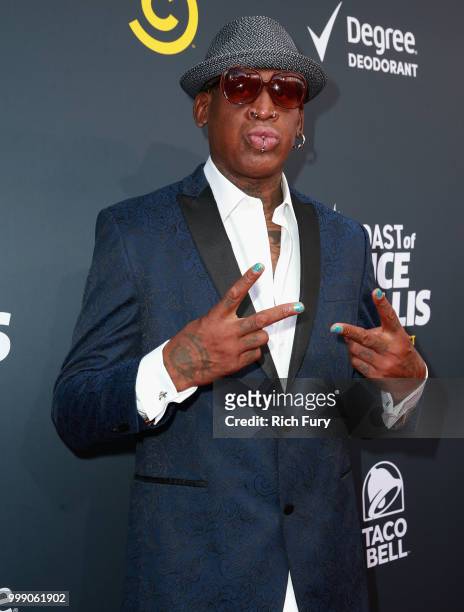 Dennis Rodman attends the Comedy Central Roast of Bruce Willis at Hollywood Palladium on July 14, 2018 in Los Angeles, California.