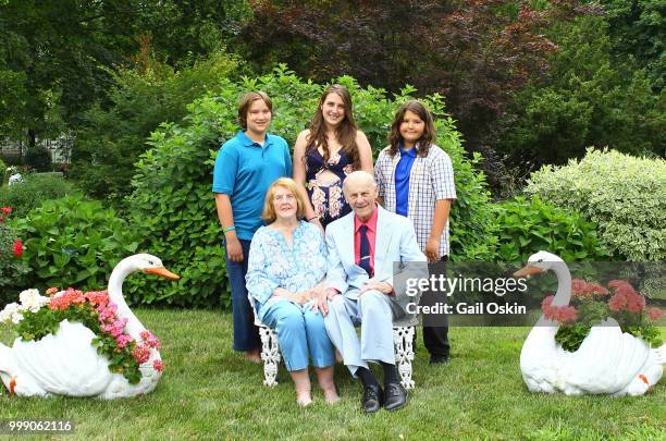 Frankie Lane, Leah Lane, Lenny Lane, and Virginia Comley and James F. Comley attend A Celebration For Stefany Ornelas And Alex Washer on July 14,...