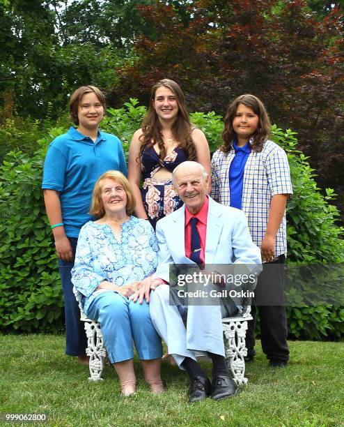 Frankie Lane, Leah Lane, Lenny Lane, and Virginia Comley and James F. Comley attend A Celebration For Stefany Ornelas And Alex Washer on July 14,...