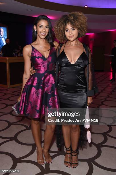 Alice Hunter and Hayley Marie Norman attend the Comedy Central Roast of Bruce Willis at Hollywood Palladium on July 14, 2018 in Los Angeles,...