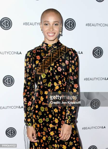 Adwoa Aboah attends the Beautycon Festival LA 2018 at the Los Angeles Convention Center on July 14, 2018 in Los Angeles, California.