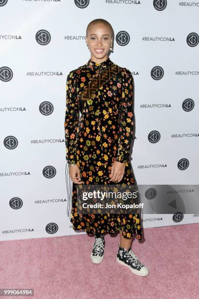 Adwoa Aboah attends the Beautycon Festival LA 2018 at the Los Angeles Convention Center on July 14, 2018 in Los Angeles, California.