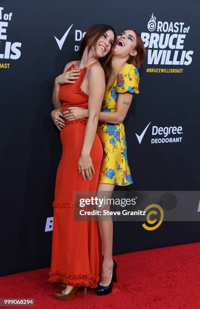 Scout Willis and Tallulah Willis attend the Comedy Central Roast of Bruce Willis at Hollywood Palladium on July 14, 2018 in Los Angeles, California.