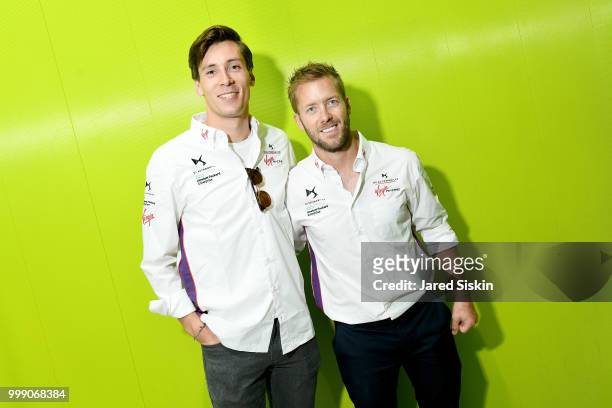 Virgin Racing Drivers Alex Lynn and Sam Bird are seen at "Art Goes Green" event at The New Museum in New York, organized by Kaspersky Lab in...
