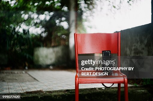 A vintage medium format camera on the chair A vintage medium format camera on the chair