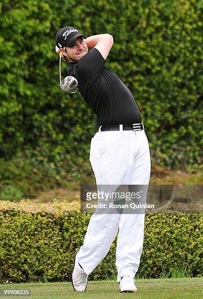 Eoghan Clerkin in action during the Powerade PGA Assistants' Championship regional qualifier at County Meath Golf Club on May 18, 2010 in Trim,...
